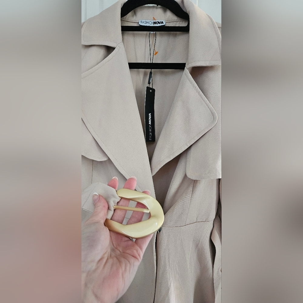 Fashion Nova Taupe Trench Coat - Picture 5 of 5